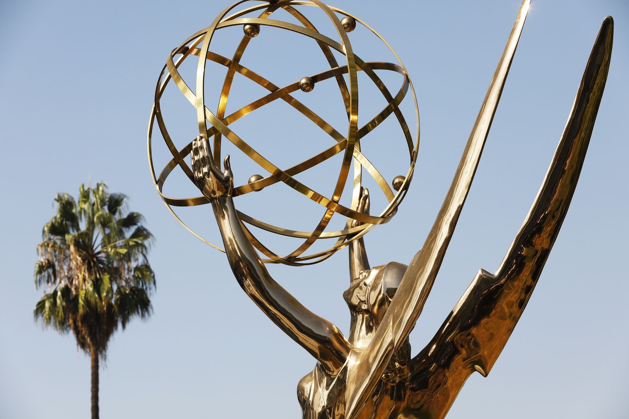 A palm tree and Emmy Awards statue