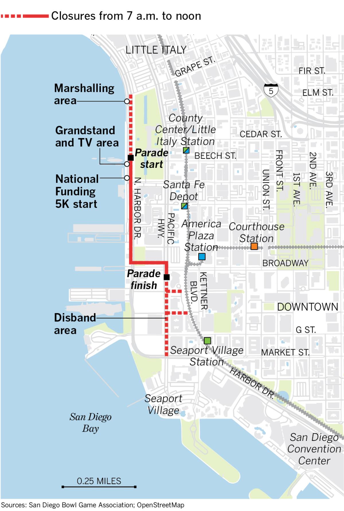 Port of San Diego Holiday Bowl Parade route The San Diego UnionTribune