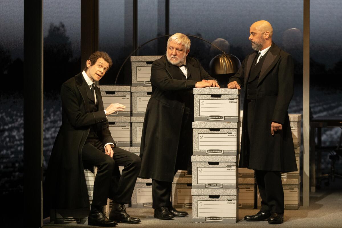 Adam Godley, Simon Russell Beale and Howard W. Overshown.