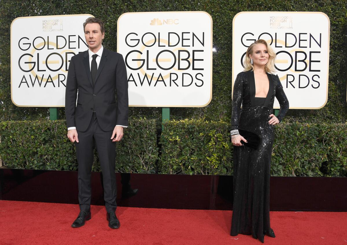 Kristen Bell and Dax Shepard at the 74th Annual Golden Globe Awards.