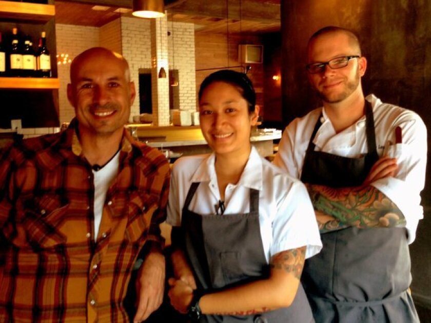 Flores owner Amal Flores with co-chefs Angela Hernandez and Rob Lawson.
