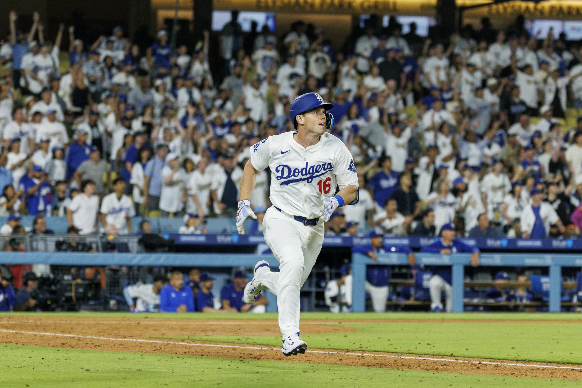 Emmet Sheehan sharp in his return and Will Smith heroic in Dodgers' walk-off win 2 Will Smith (16) celebrates with teammates after hitting a walk-off home run in the ninth inning.