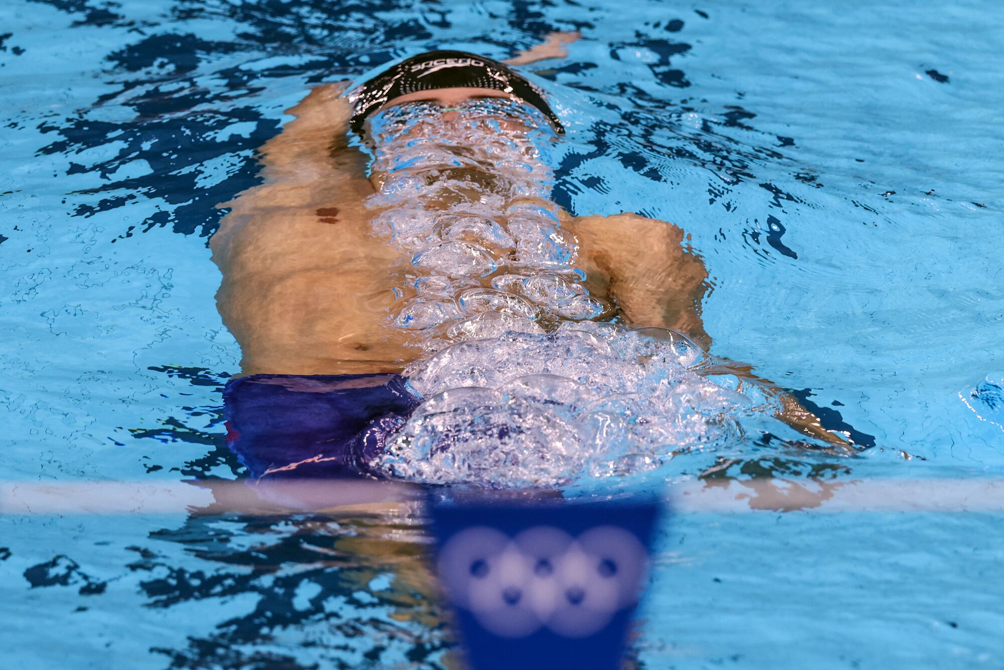 USA's Bryce Mefford competes in the Men's 200m Backstroke Semifinal
