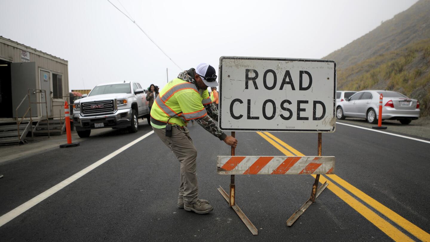 California 1 in Big Sur set to reopen