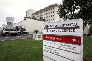 Centinela Hospital Medical Center in Inglewood, Calif., is seen Thursday morning, Oct. 18, 2012. A jail inmate suspected of drug use was shot to death in the hospital's emergency room after he grabbed a gun from a Los Angeles County sheriff's deputy, authorities said. The 27-year-old man was pronounced dead at the scene shortly after 1 a.m. Thursday, sheriff's officials said. (AP Photo/Nick Ut)