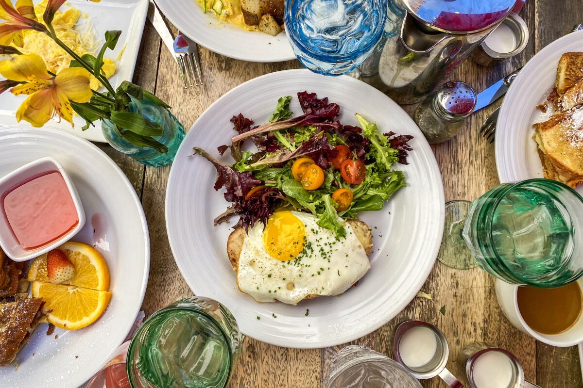 A table full of brunch dishes at Farm in Palm Springs