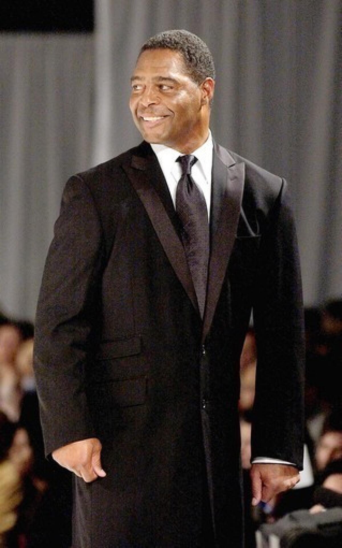 Marcus Allen is seen during 4th annual "ten" Fashion Show presented by General Motors in Los Angeles in 2005.