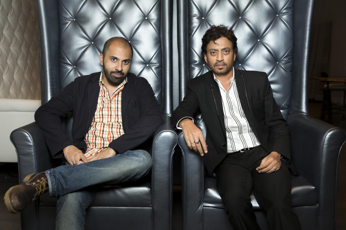 Director-writer Ritesh Batra, left, and actor Irrfan Khan of "The Lunchbox" at the Toronto International Film Festival.