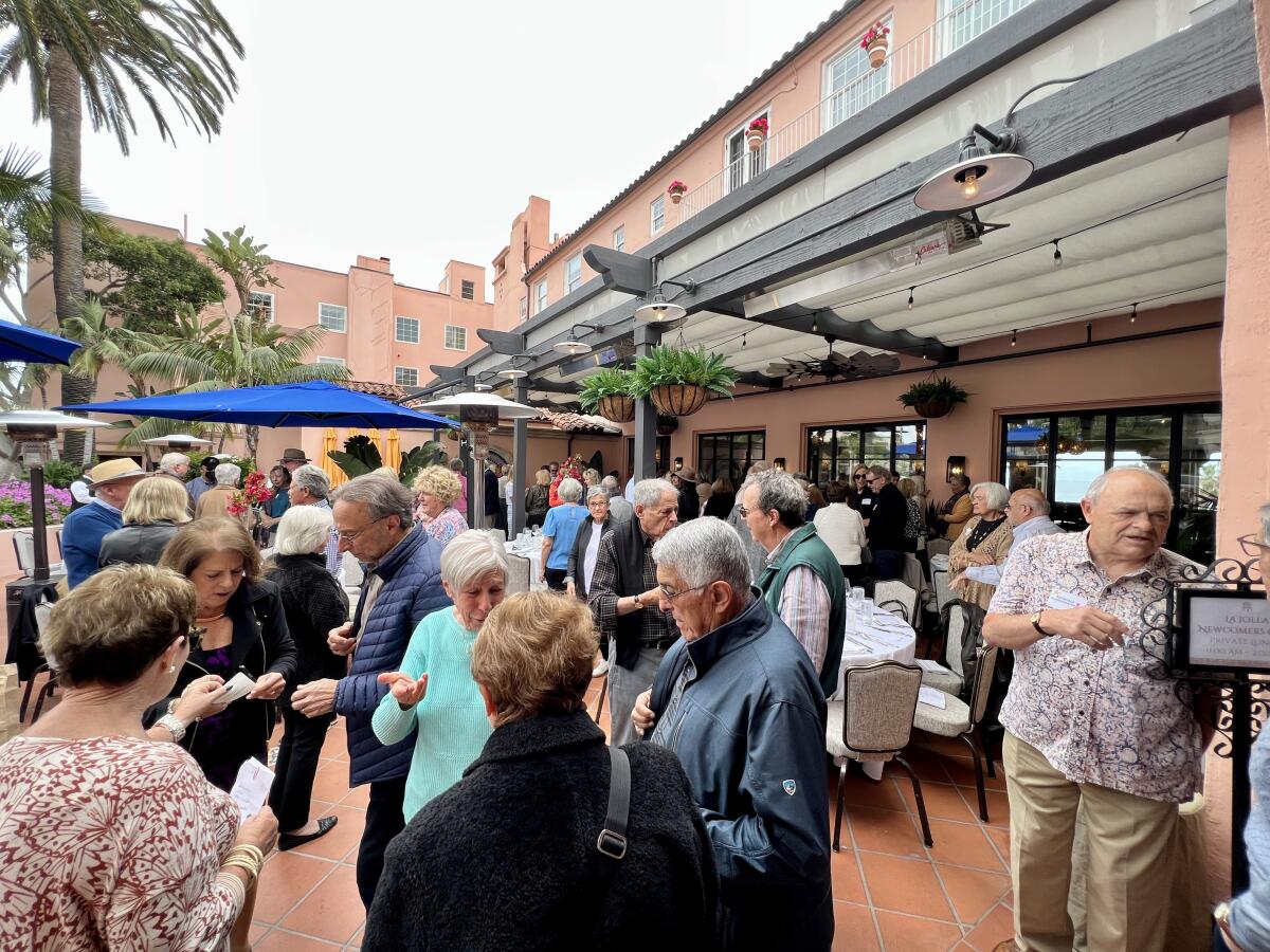 Members of the La Jolla Newcomers Club gathered for a reception June 1 at La Valencia Hotel in La Jolla.