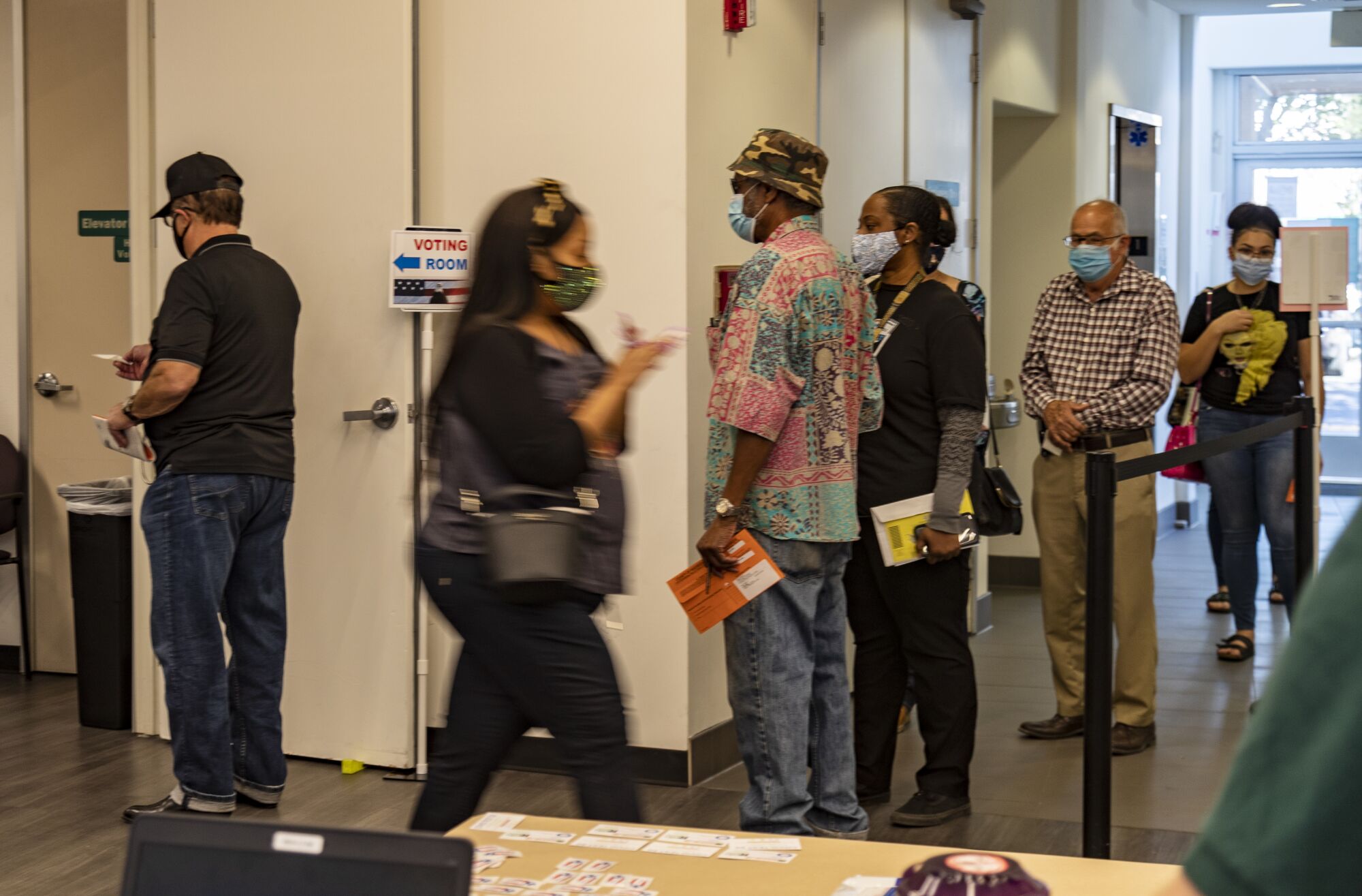 Riverside County residents stand in line to vote at the registrar of voters office Nov. 2.