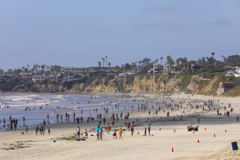 San Diego beaches draw moderate crowds.