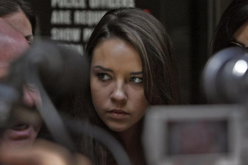 Alexis Neiers outside a courthouse in 2010.