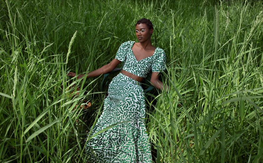Puff-sleeve Midriff Shirt and Maxi Skirt from Hope for Flowers by Tracy Reese