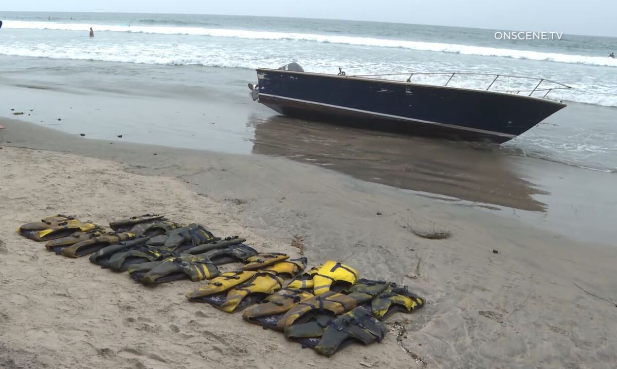 The Border Patrol says this panga boat was beached Aug. 24, 2020. 