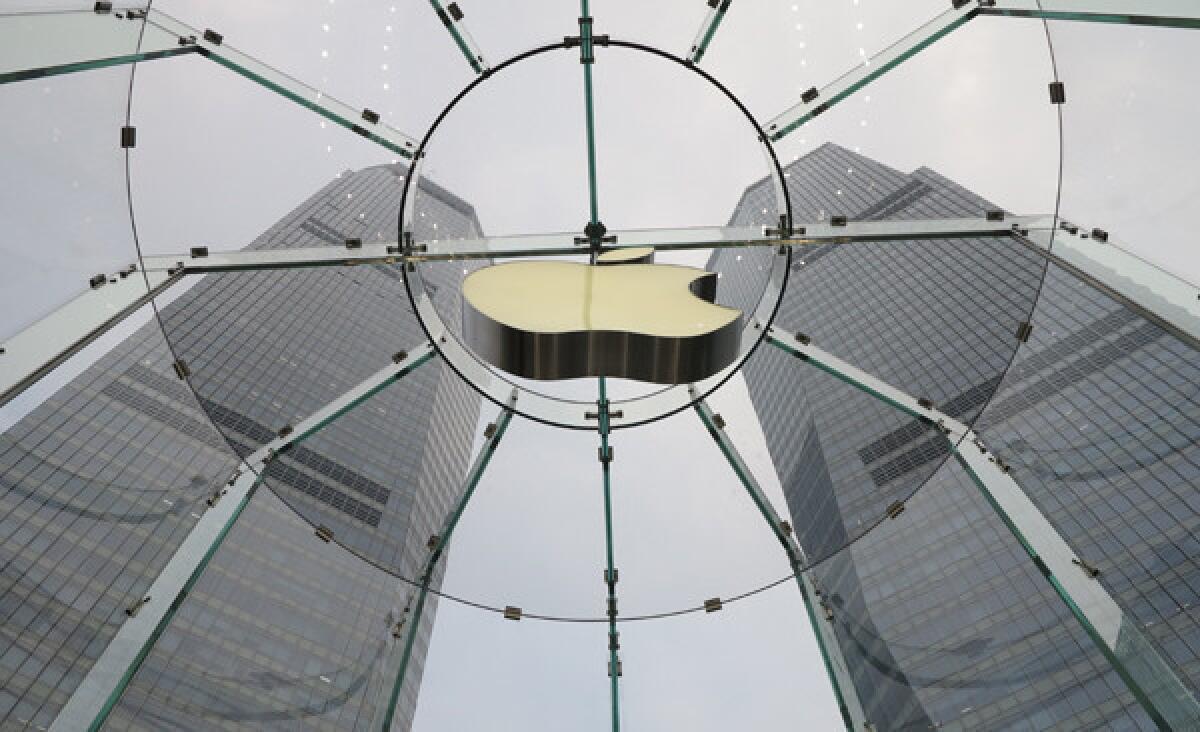 A view from Apple's retail store in Shanghai, China, one of its largest storefronts.