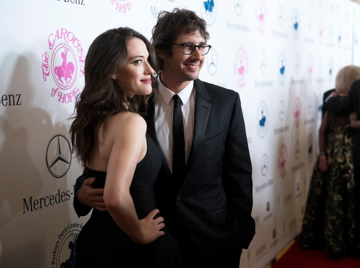 Kat Dennings and Josh Groban have reportedly broken up. Here, they're at the 2014 Carousel of Hope Ball at the Beverly Hilton Hotel.