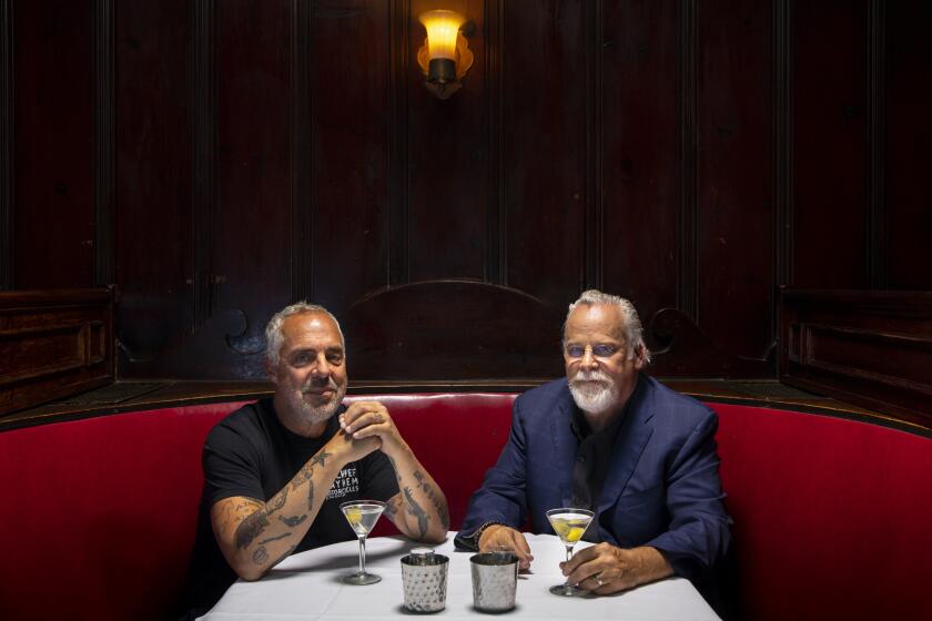 Author Michael Connelly and actor Titus Welliver at Frank and Musso Grill in Hollywood