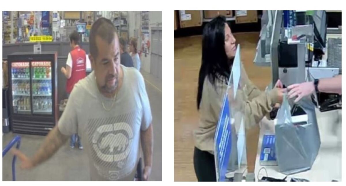 Sheriff's investigators say these two people are linked to a series of car break-ins from Santee to Encinitas