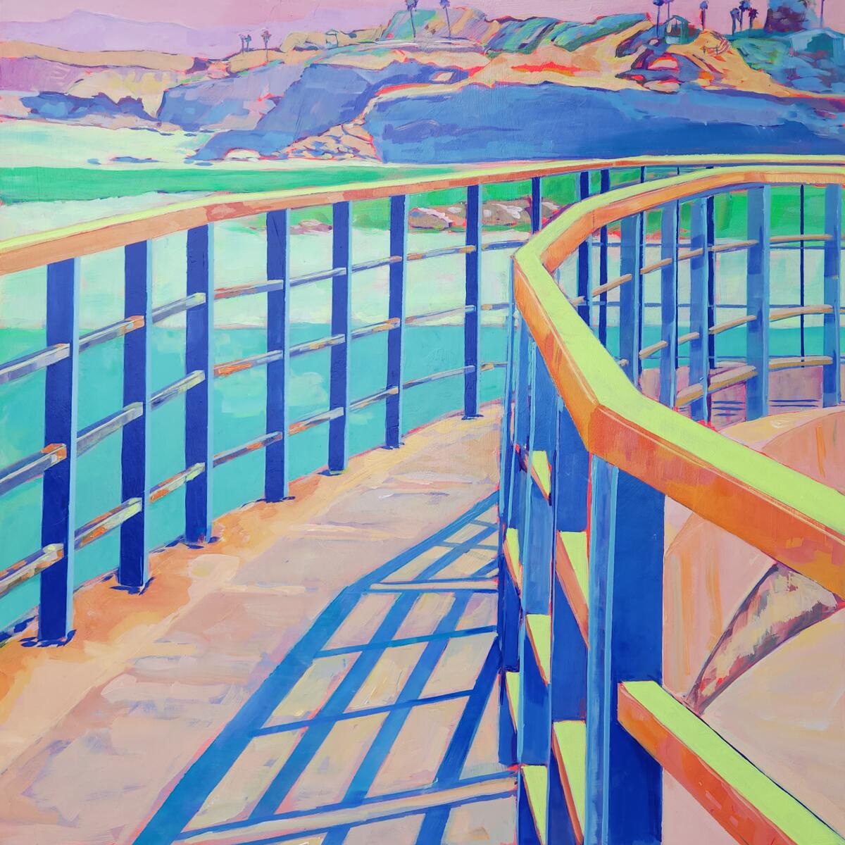 Kate Joiner's "Children's Pool" is among the works in the La Jolla Library Art Gallery's exhibit “California Color.”