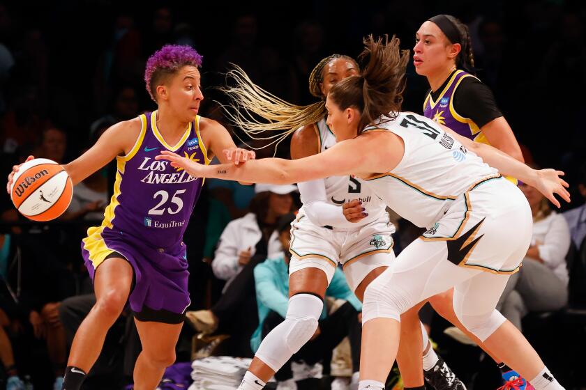 Sparks fade late in loss to Storm, tied for playoff spot - Los Angeles Times