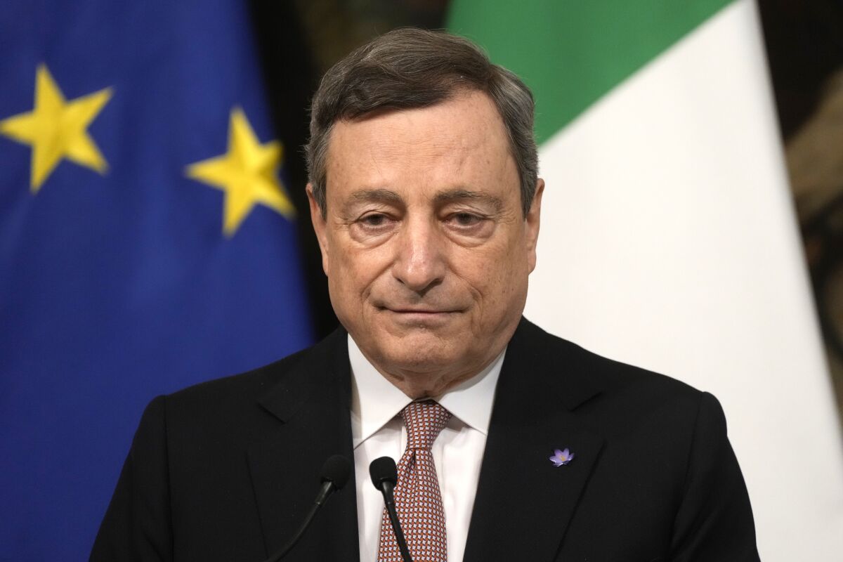 Italy's Prime Minister Mario Draghi 