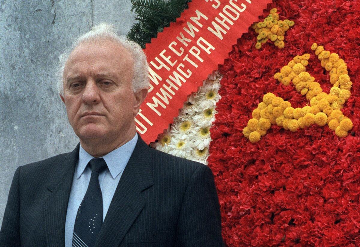 Former Soviet Foreign Minister and former Georgian President Eduard Shevardnadze shown in 1986.