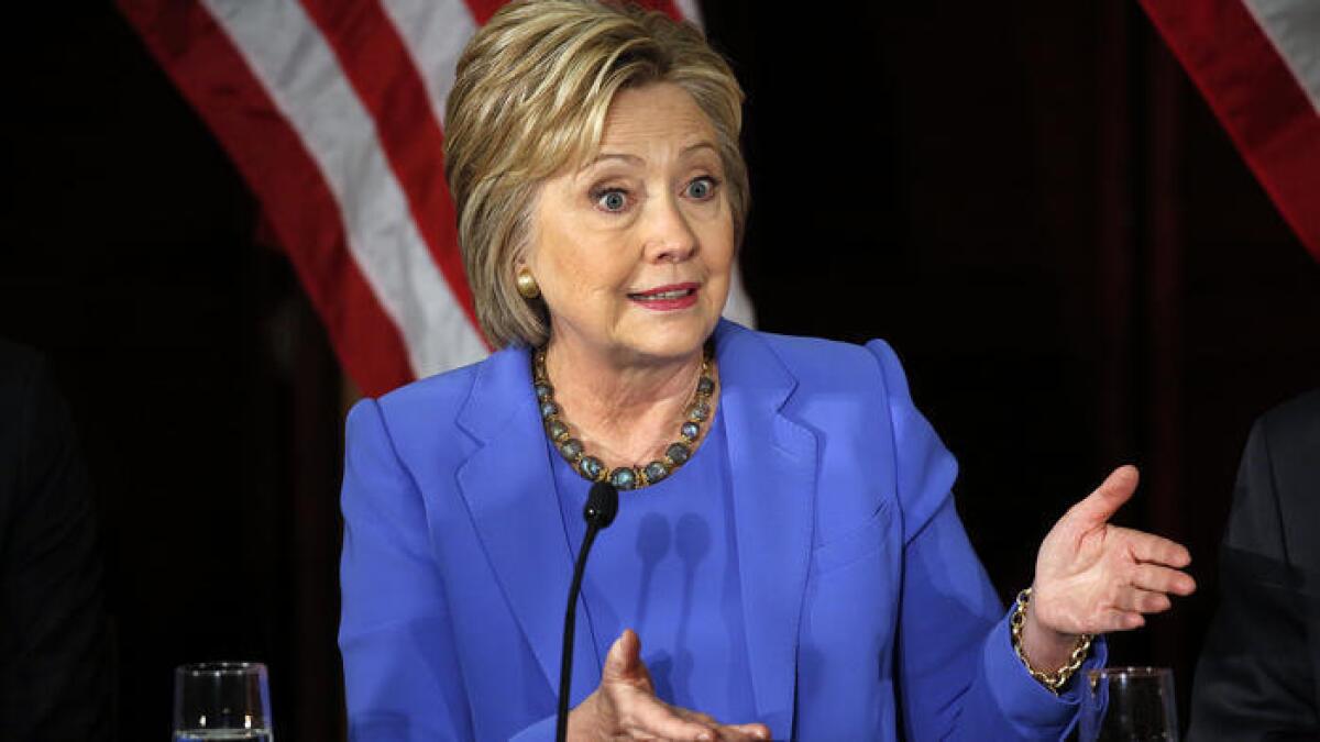 Hillary Clinton en un foro en USC la semana pasada.