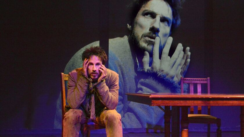 Michael Trevino plays Raskolnikov in "Crime and Punishment" at the Edgemar Center for the Arts in Santa Monica.