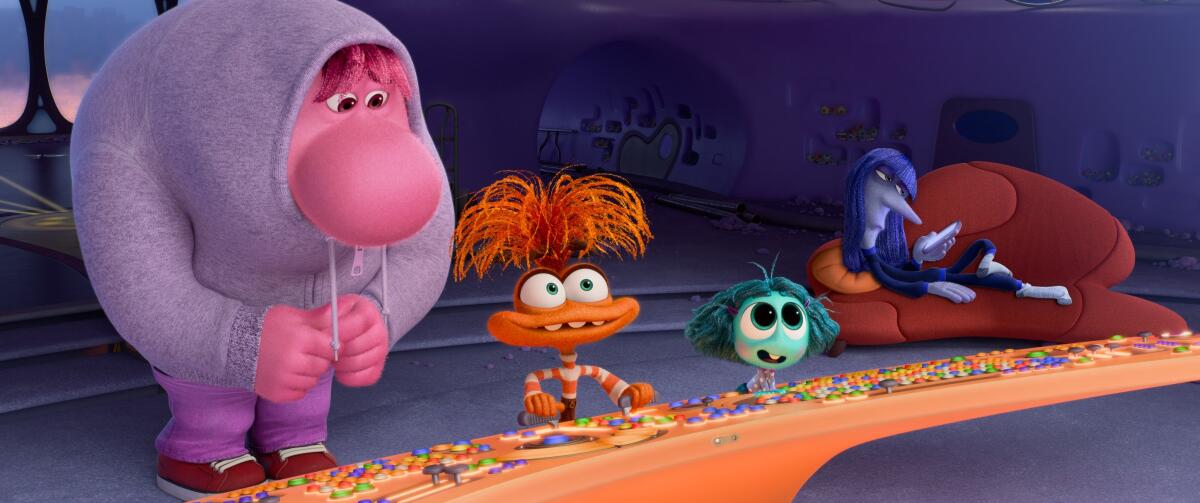 Animated characters representing emotions in "Inside Out 2."