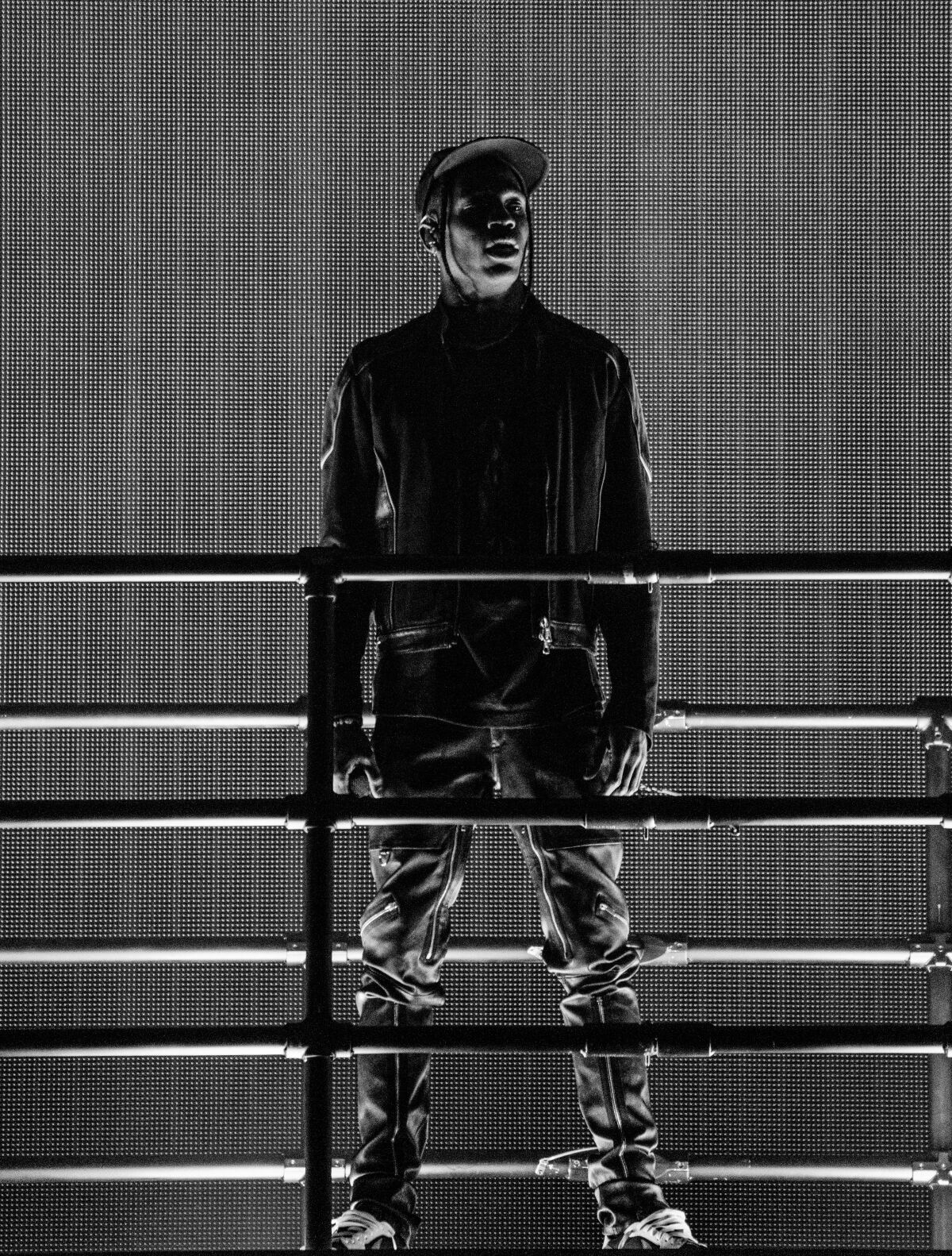 A man performs onstage.
