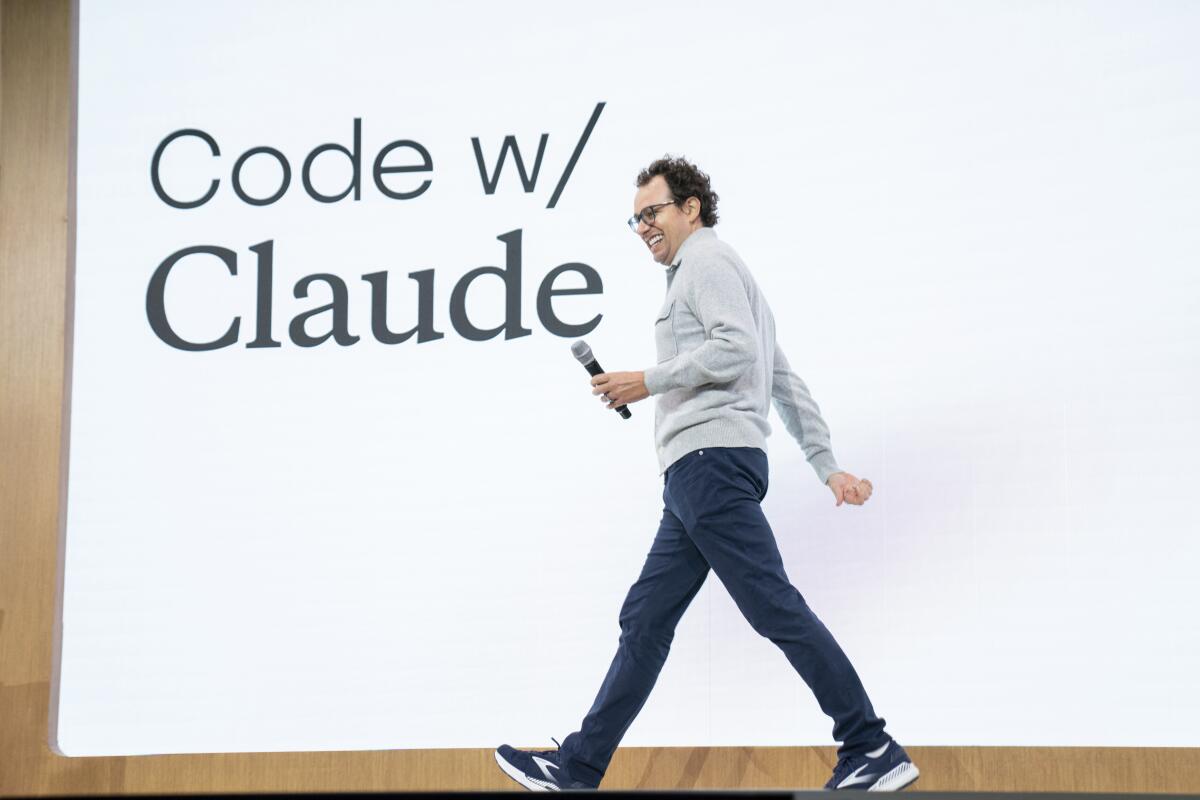 Anthropic CEO Dario Amodei at the Code with Claude developer conference in San Francisco.