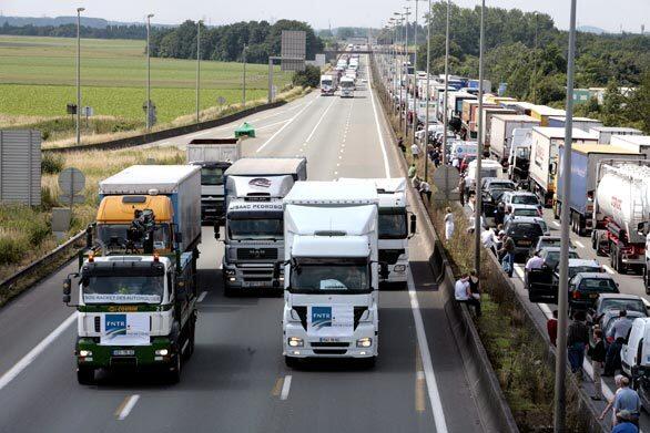France, Lille, truckers