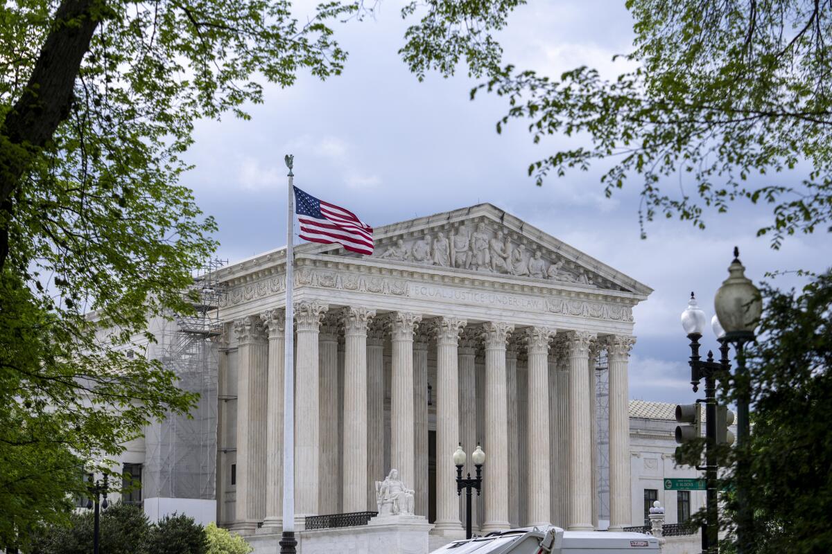 Supreme Court is seen on Capitol Hill in Washington, Thursday, April 25, 2024. (AP Photo/J. Scott Applewhite)