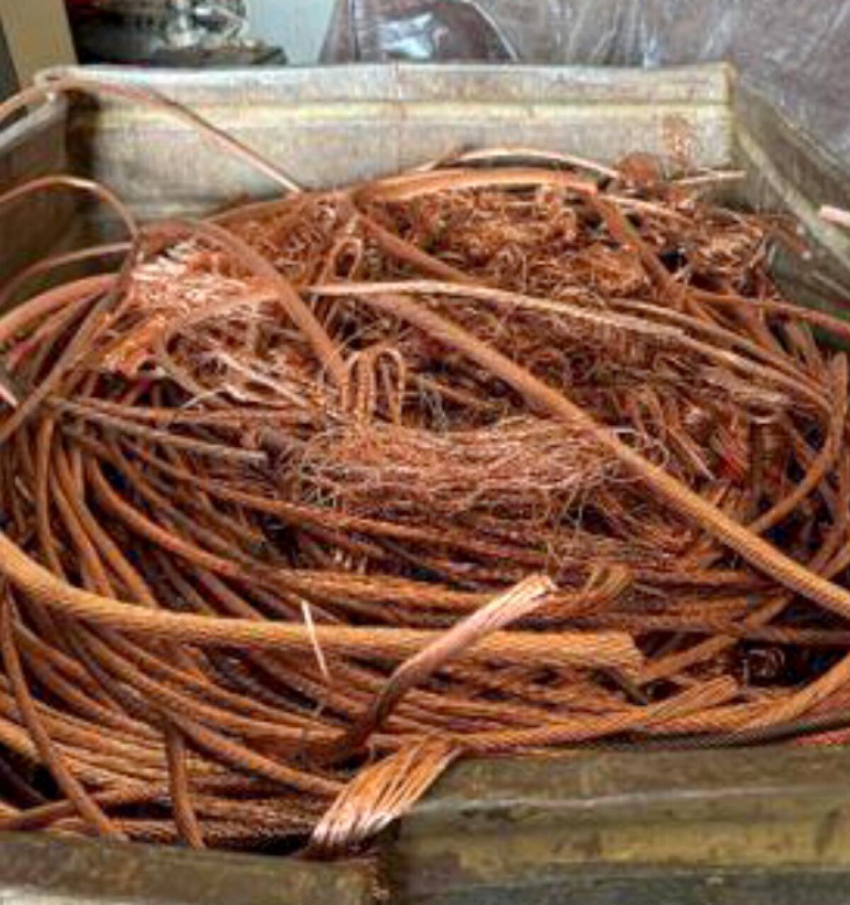 Stolen copper wire recovered by LAPD