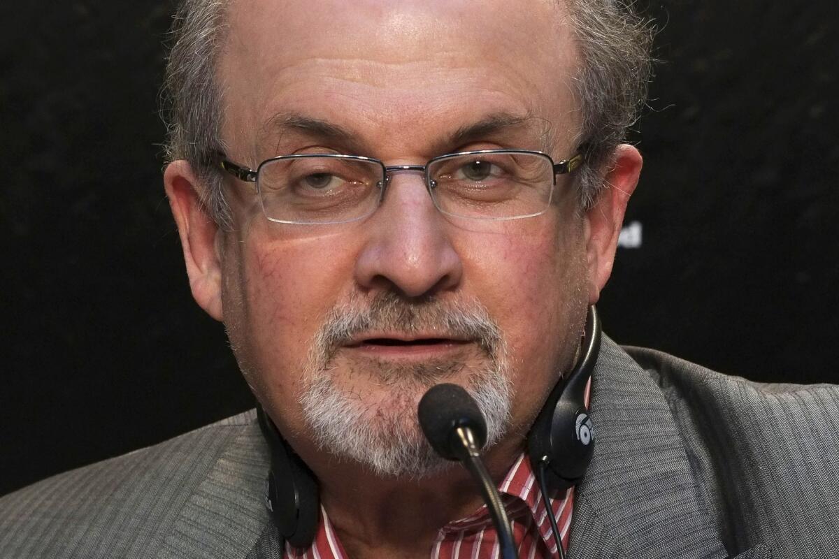 Indian born British author Salman Rushdie.