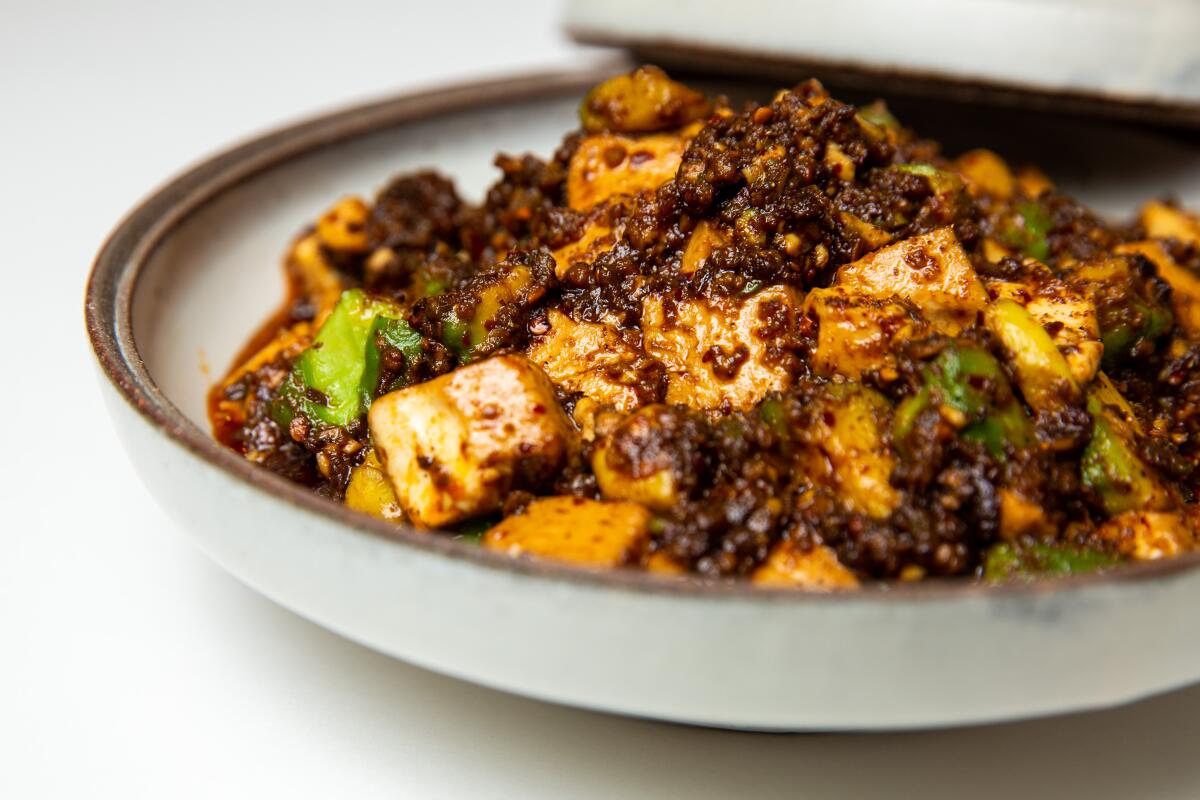 Chef Yu Bo's avocado mapo tofu