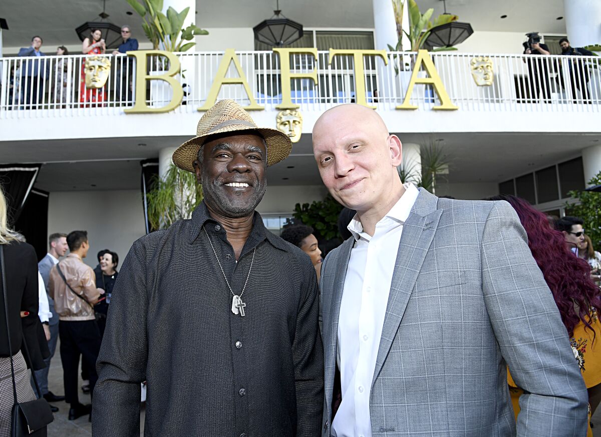 Glynn Turman, left, and Anthony Carrigan at the BAFTA Los Angeles + BBC America TV Tea Party.