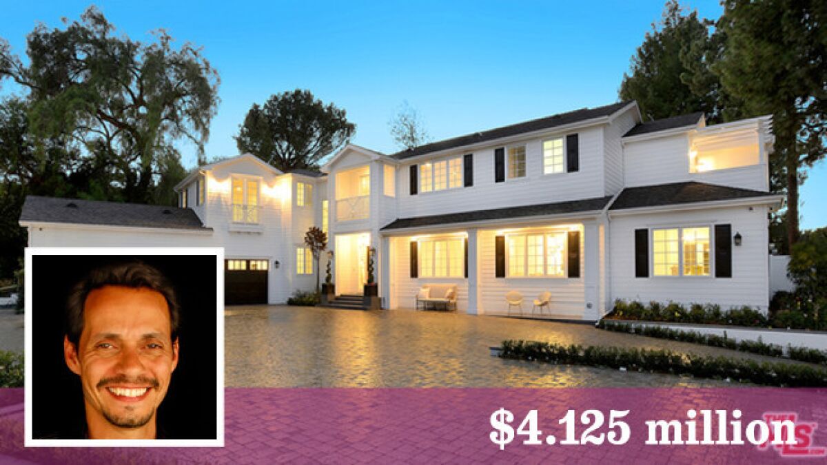 Marc Anthony spent $4.125 million on a Traditional-style house in Tarzana.