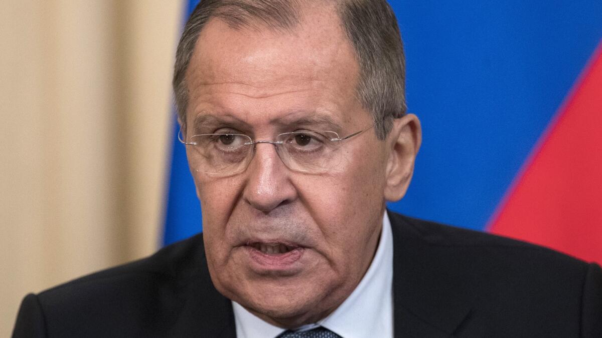 Russian Foreign Minister Lavrov said Friday that Russian experts inspected the site of the alleged attack in the town of Duma and found no trace of chemical weapons.