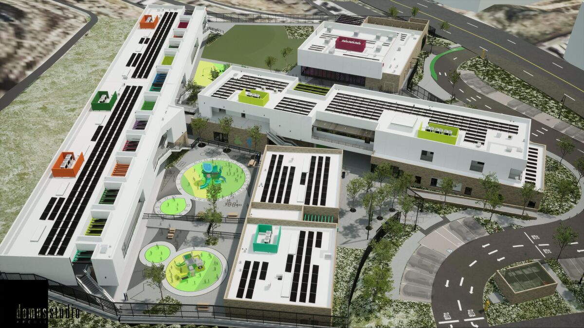 San Diego Unified provided a rendering of the new elementary school being built in Mission Valley