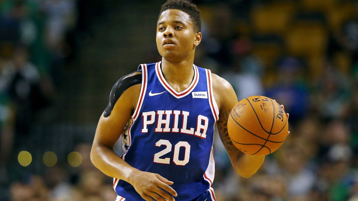 Rookie guard Markelle Fultz played in four games before he was shut down because of a shoulder injury.