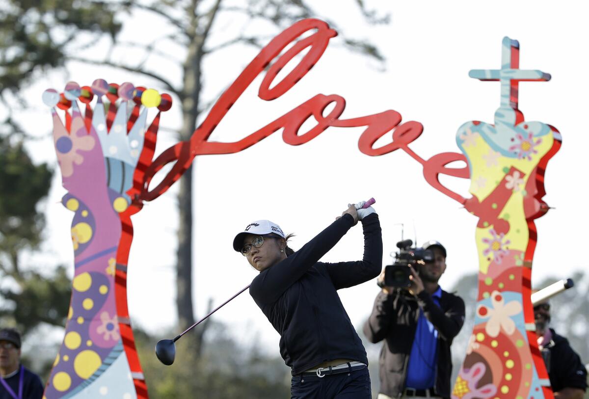 Lydia Ko tees off on the 17th hole during the final round of the LPGA Tour event Sunday.