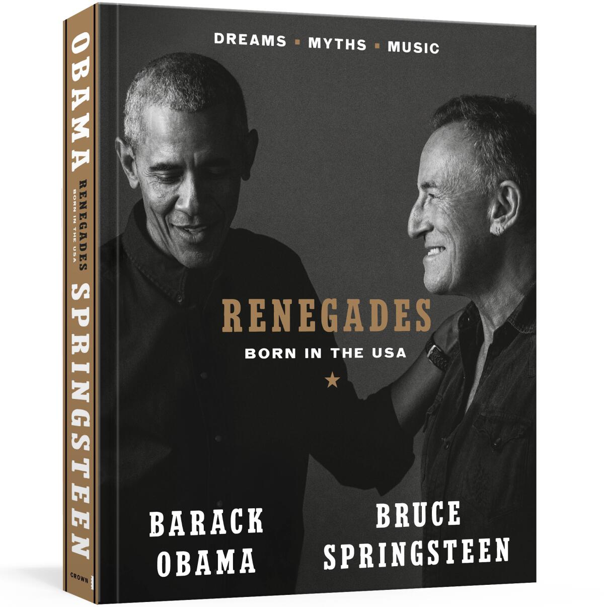 A book cover shows Barack Obama and Bruce Springsteen