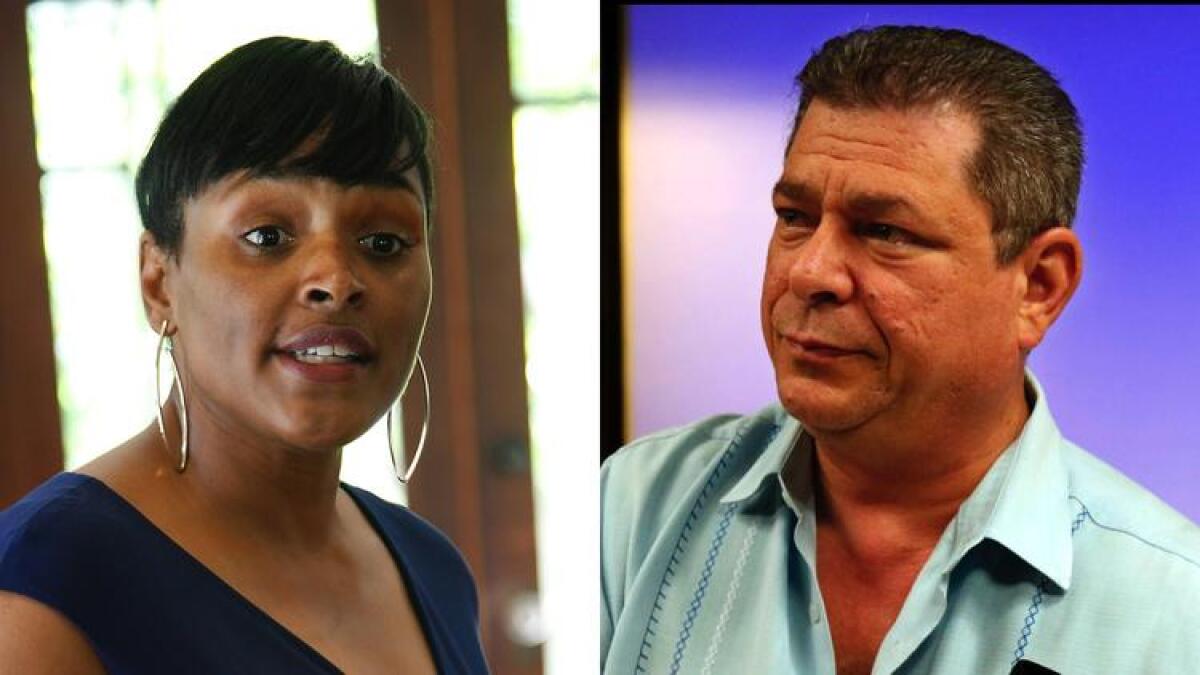 Kimberly Ellis, left, lost the election for leader of the California Democratic Party to Eric Bauman, right.