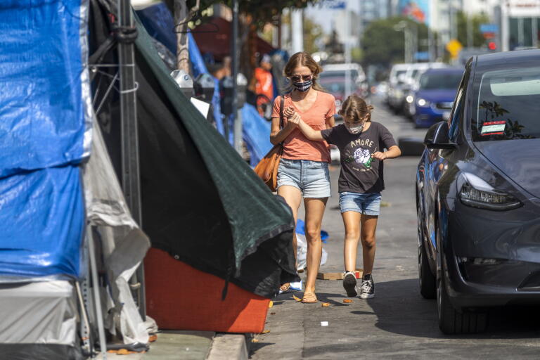 Homeless Spot California Senate bill would ban homeless camps near schools - Los ...