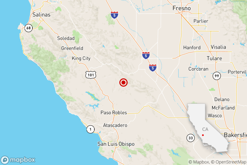 Earthquake near Coalinga, Calif.