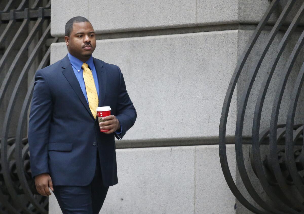 William Porter, one of six Baltimore police officers charged in connection with the death of Freddie Gray, arrives at the courthouse on Nov. 30.