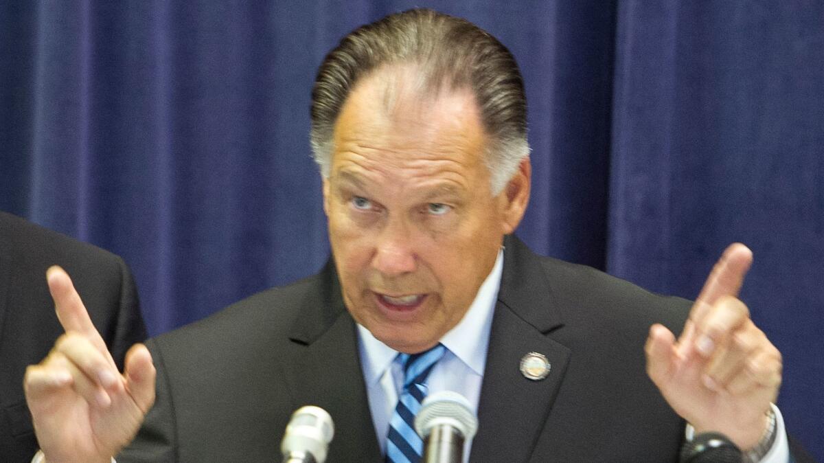 Orange County District Attorney Tony Rackauckas speaks during a news conference June 5 in Santa Ana.