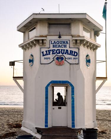 Lifeguard tower, Main Beach, Laguna Beach.