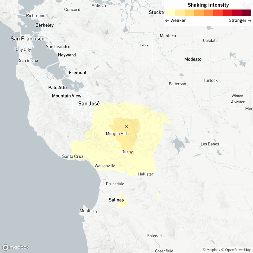 A magnitude 3.9 earthquake was reported Wednesday evening near San Jose.
